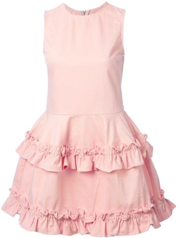 Simone Rocha X J Brand Frill Detail Skater Dress, Women's, Size: Small, Pink/purple, Cotton