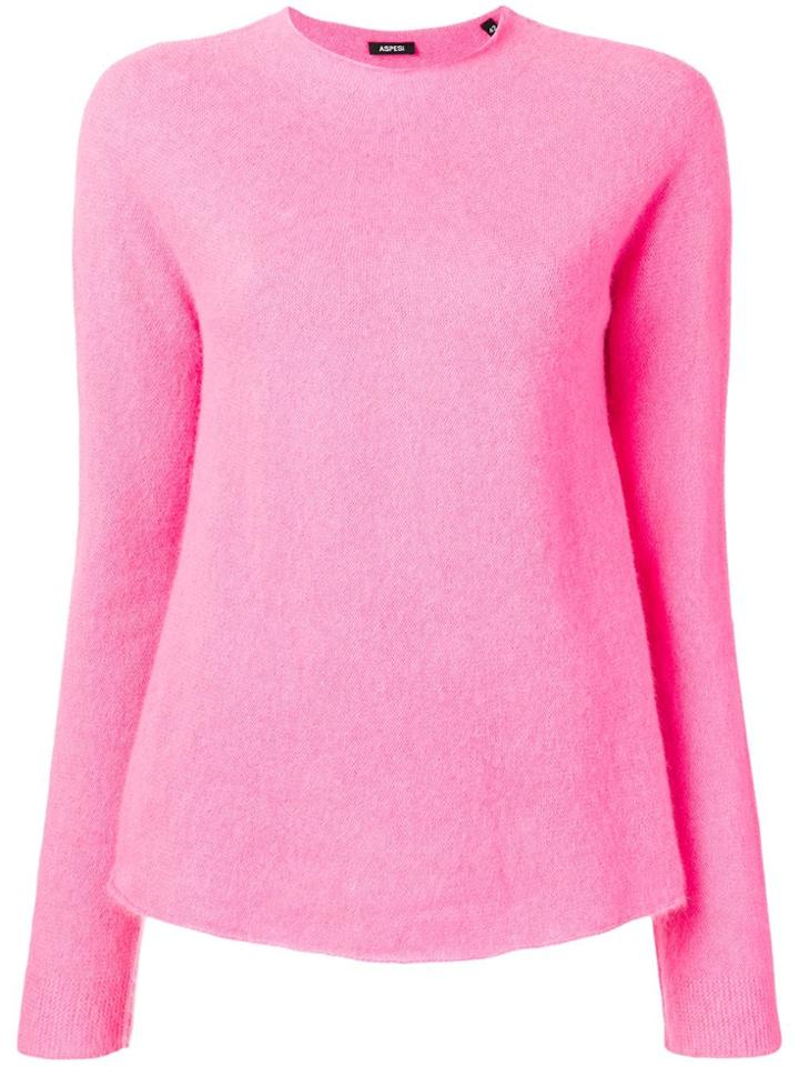 Aspesi High Boat Neck Sweater - Pink & Purple