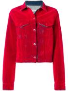 Mm6 Maison Margiela Cropped Denim Jacket - Red