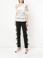 Self-portrait One Shoulder Peplum Top - White