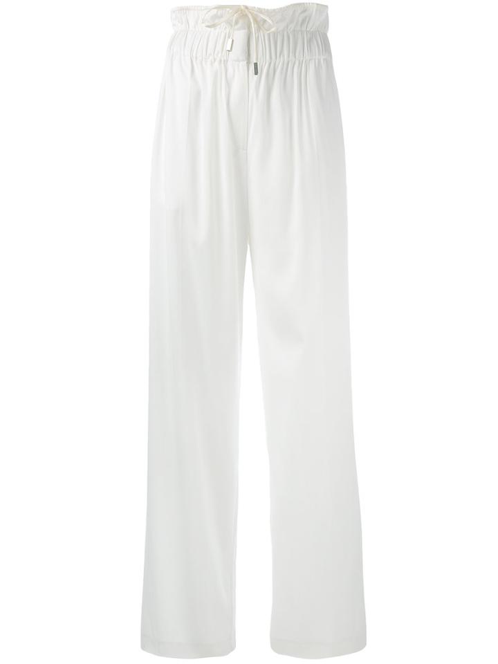 Aalto - Drawstring Straight Trousers - Women - Spandex/elastane/viscose - 38, White, Spandex/elastane/viscose