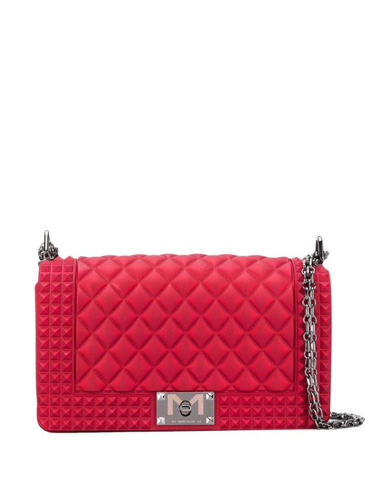 Marc Ellis Quilted-effect Studded Shoulder Bag - Red