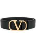 Valentino Valentino Garavani Logo Buckle Belt - Black