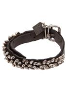 Goti Spiked Bracelet, Men's, Black, Leather/silver