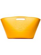 Gucci Yellow Logo Rubber Tote - Orange