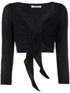 Lamberto Losani Front Tie Bolero, Women's, Size: Small, Black, Cashmere/silk/other Fibers