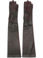 Manokhi Contrast Stitching Gloves - Black