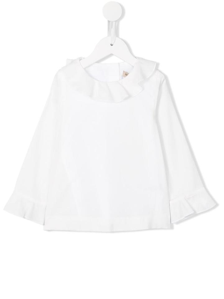 Hucklebones London Ruffled Blouse, Girl's, Size: 10 Yrs, White