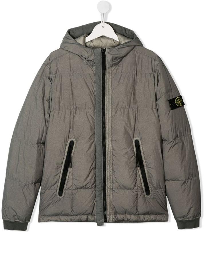 Stone Island Junior Logo Jacket - Grey