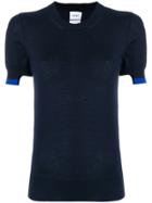 Barrie Classic Fitted Knitted T-shirt - Blue