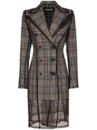 Y/project Double-breasted Check Blazer Dress - Grey
