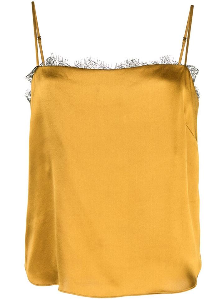 Fleur Du Mal Lace Straight Neck Cami - Gold