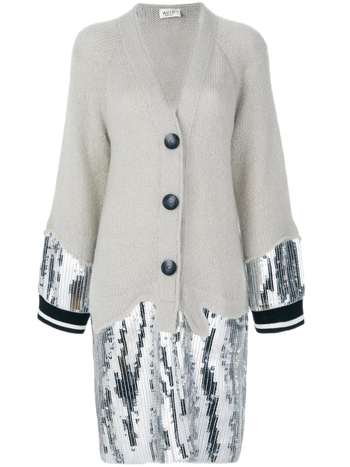 Aviù Ghiaccio Embellished Cardigan - Nude & Neutrals