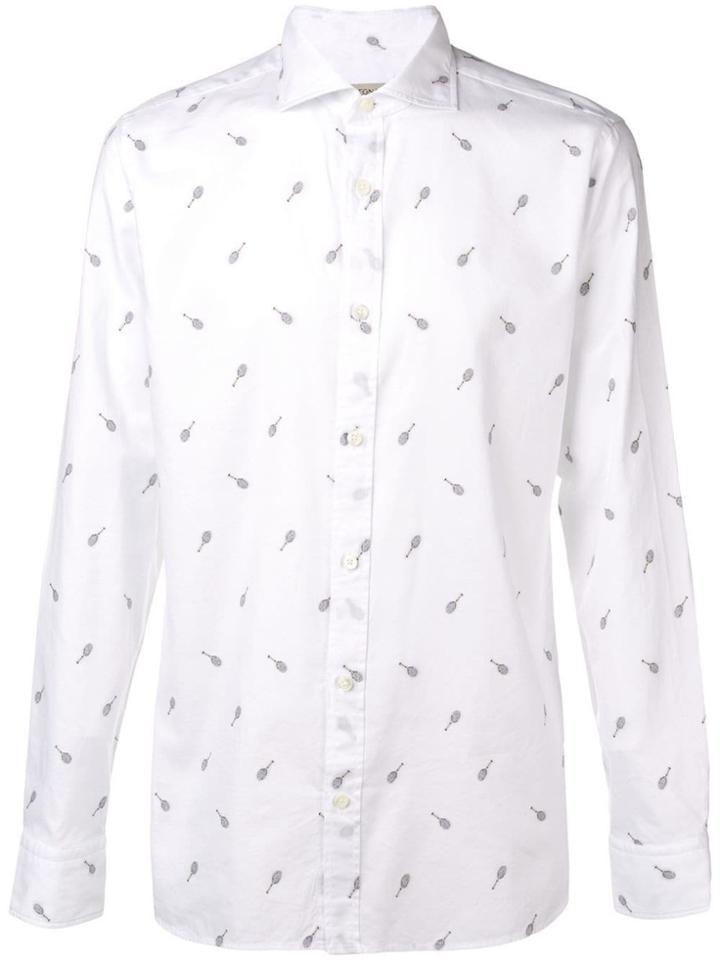 Z Zegna Tennis Racket Print Shirt - White