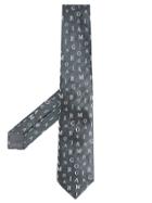 Giorgio Armani Jacquard Logo Pattern Tie - Grey