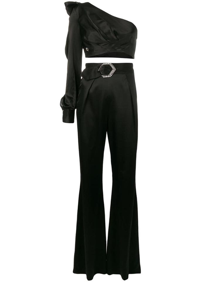 Philipp Plein One Shoulder Jumpsuit - Black
