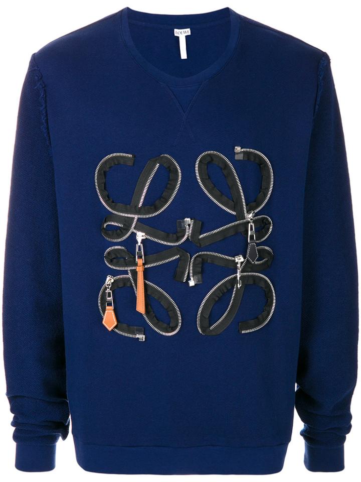 Loewe Zip Detail Sweatshirt - Blue
