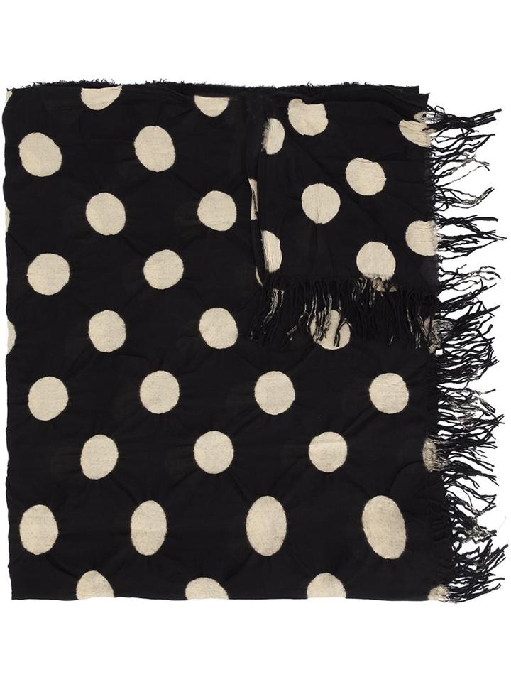 Uma Wang Polka Dots Scarf, Women's, Black, Wool