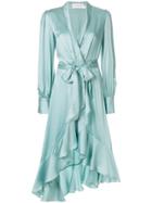 Zimmermann Wrap Ruffle Dress - Green