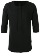 Thom Krom 'henley' Half Sleeve Top, Men's, Size: Medium, Black, Cotton