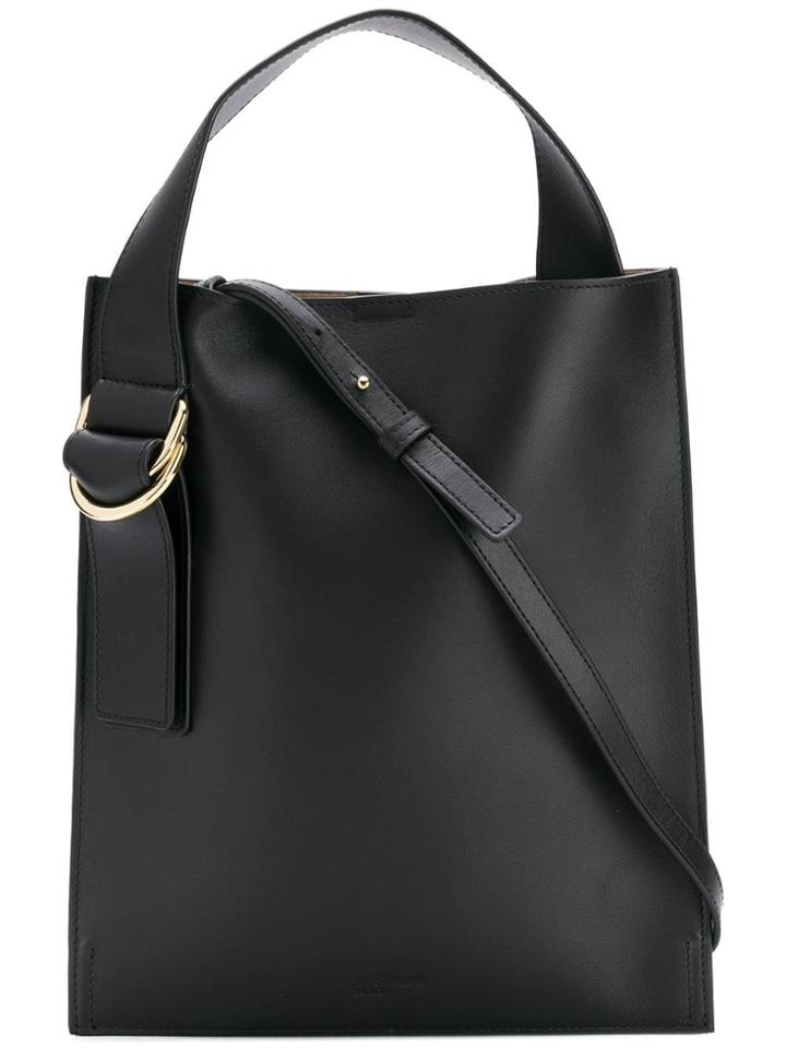 Jil Sander Navy Top Handle Shoulder Bag - Black