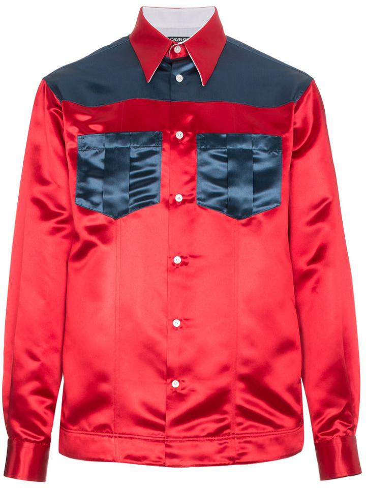Calvin Klein 205w39nyc Two Tone Satin Shirt - Red