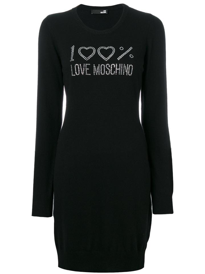 Love Moschino Long Sleeved Dress - Black