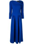 Roland Mouret Eady Asymmetric-neck Maxi Dress - Blue