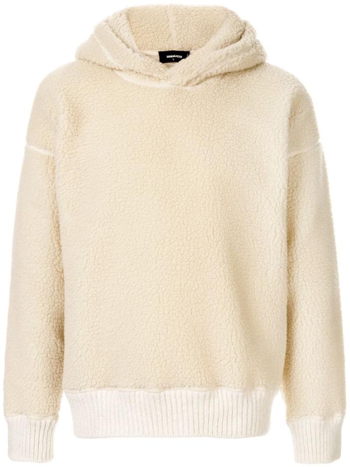 Dsquared2 Shearling Hoodie - White