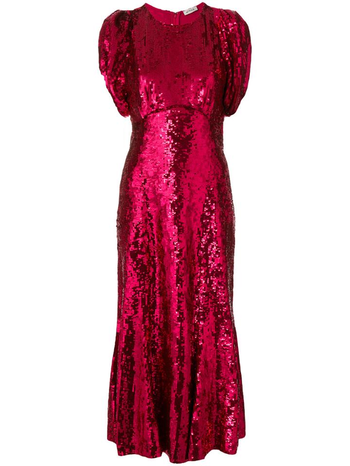 Attico Sequin Midi Dress - Red
