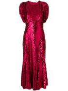 Attico Sequin Midi Dress - Red