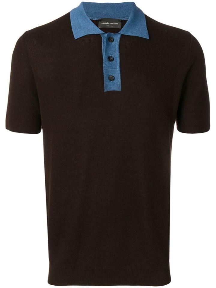 Roberto Collina Bicolour Polo Shirt - Brown