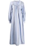 Ganni Cut-out Striped Dress - Blue