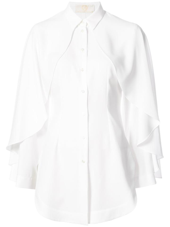 Sara Battaglia Cape Shirt - White