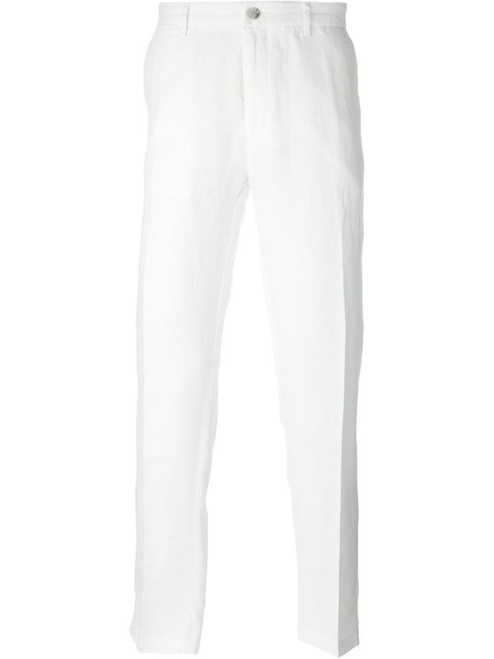 Boss Hugo Boss Pleated 'yaron D' Chinos, Men's, Size: 54, White, Linen/flax