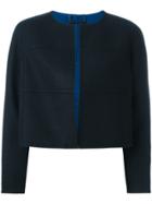 Diane Von Furstenberg Stylized Seam Cropped Jacket - Blue