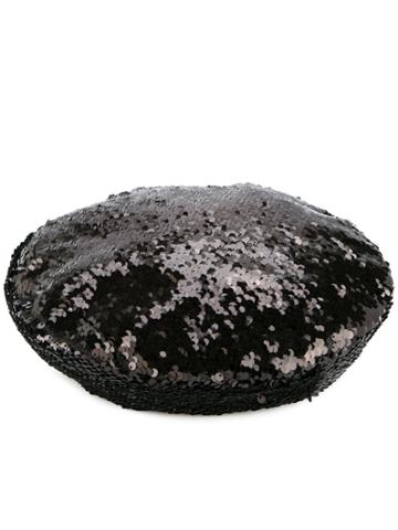 Racil Sequinned Beret - Black