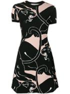 Valentino - Panther Mini Dress - Women - Polyester/viscose - Xs, Black, Polyester/viscose