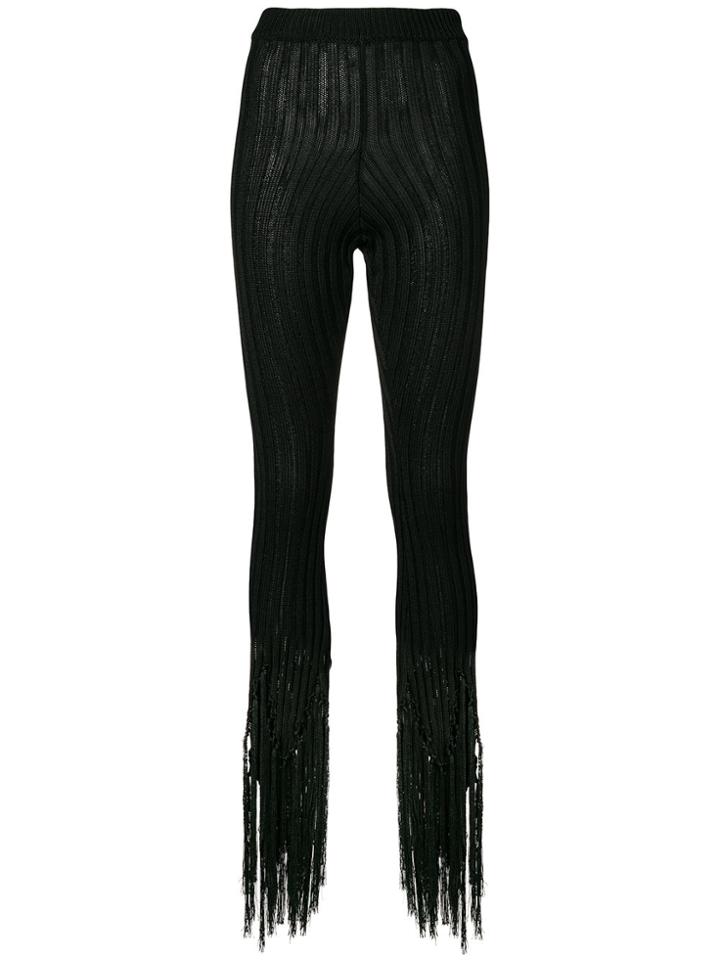 Moschino Fringed Rib Knit Trousers - Black