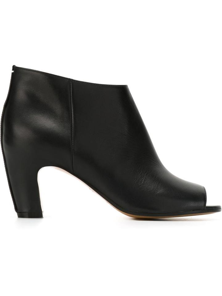 Maison Margiela Curved Heel Ankle Boots, Women's, Size: 41, Blue, Calf Leather/leather