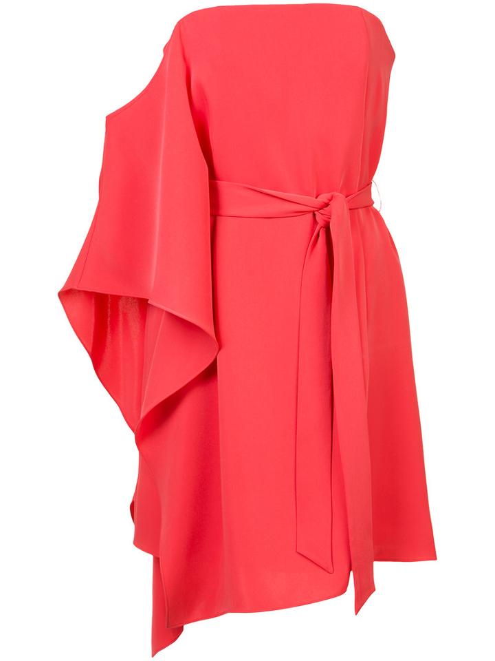 Halston Heritage - Asymmetric Strapless Dress - Women - Polyester - 6, Red, Polyester