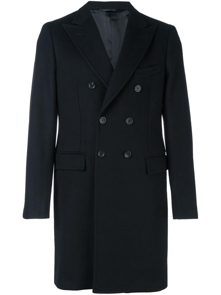Tonello Double Breasted Coat - Black
