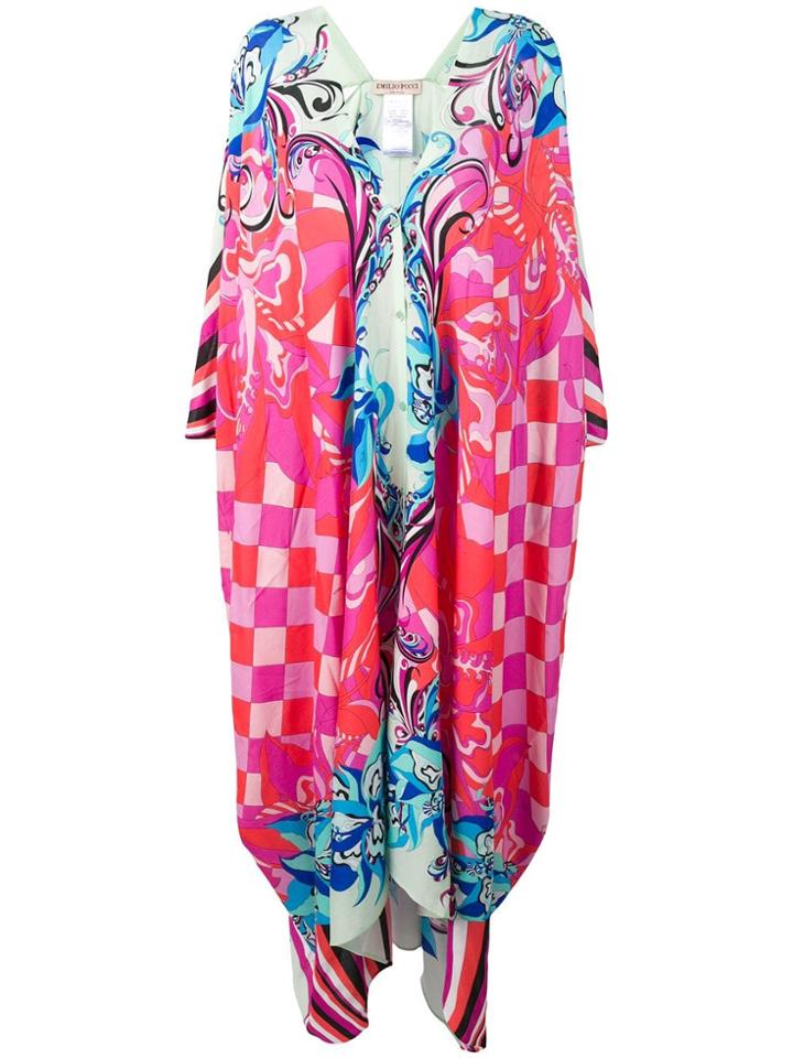 Emilio Pucci Checked Beach Kaftan - Pink