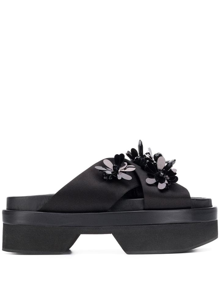 Simone Rocha Embellished Platform Sandals - Black