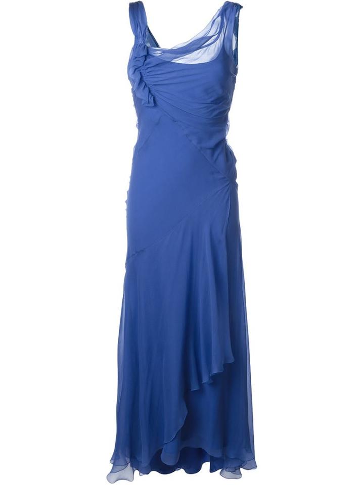 Alberta Ferretti Draped Ruffle Dress