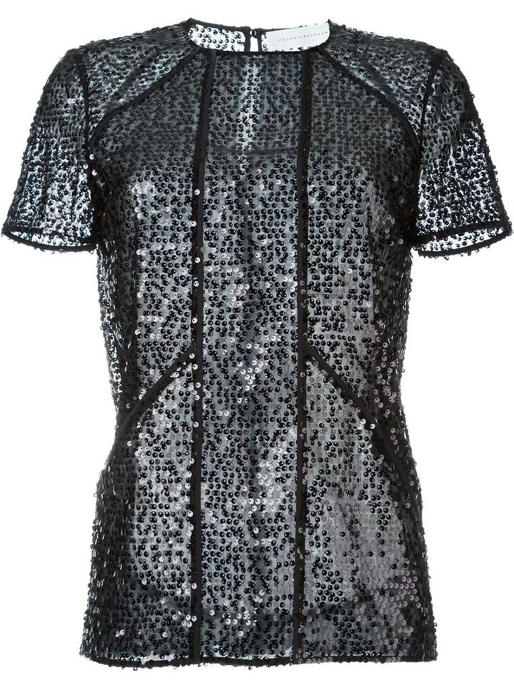 Victoria Beckham Shortsleeved Sequin Top
