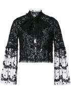 Needle & Thread Lace Frilled Collar Jacket - Black