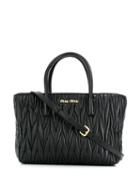 Miu Miu Small Matelassé Shopper Tote - Black