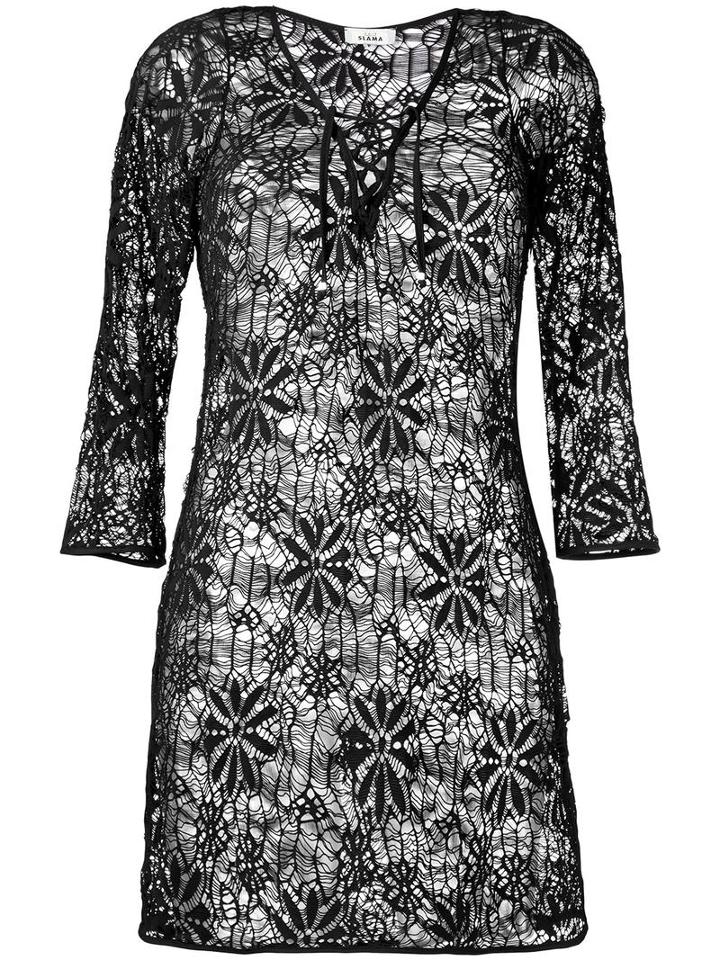 Amir Slama Lace Beach Dress, Women's, Size: G, Black, Cotton