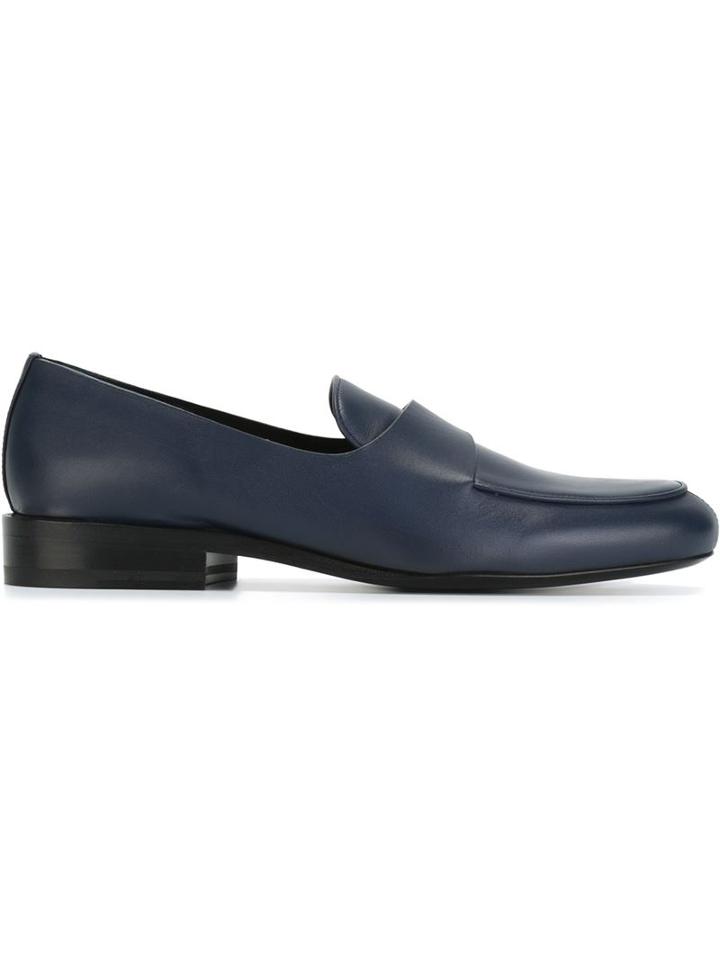 Jil Sander Classic Loafers, Women's, Size: 39.5, Blue, Calf Leather/leather